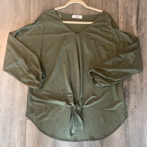 Long Sleeve Tie Blouse